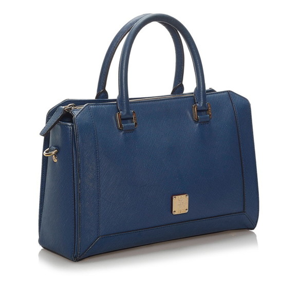 MCM shoulder bag blue leather ladies - Picture 2 of 10